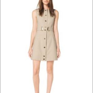 Michael Kors Utility Style Dress Olive Green